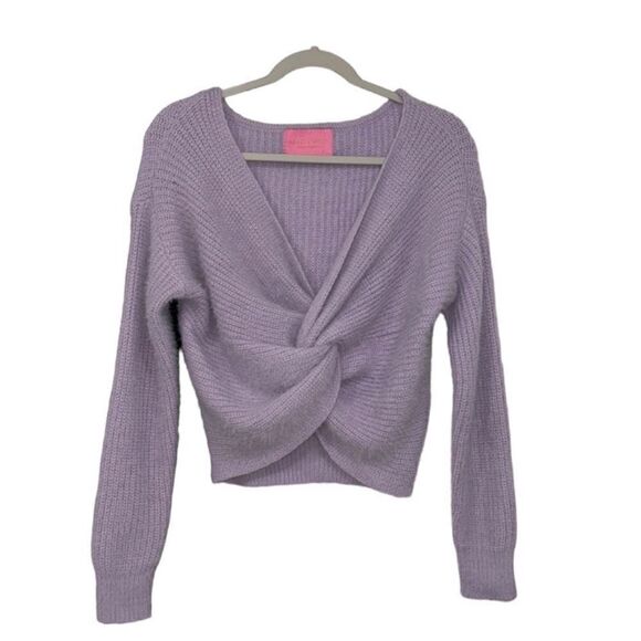 Azalea Wang Lavender Pullover Cropped Front Twist
Sweater(Size Medium) - Picture 2 of 8